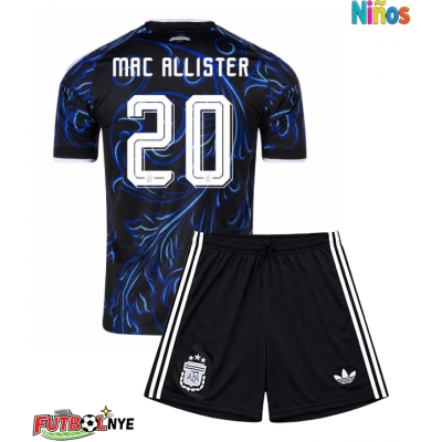 Camiseta Argentina Alexis Mac Allister #20 Visitante Equipación para niños Mundial 2026 manga corta (+ pantalones cortos)